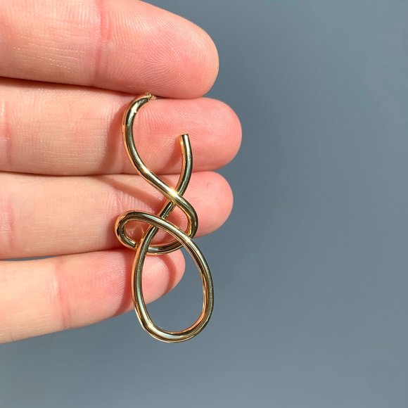 NEW~ Anthropologie Tied up Twisted Gold Drop Earrings - Picture 8 of 11